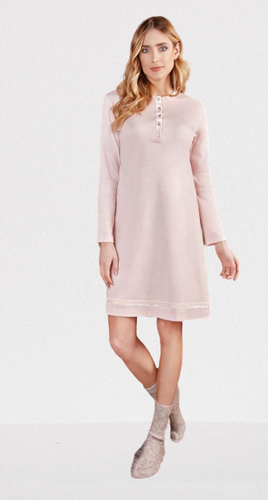 PC38082 Koszula nocna rozpinana Nottingham pink