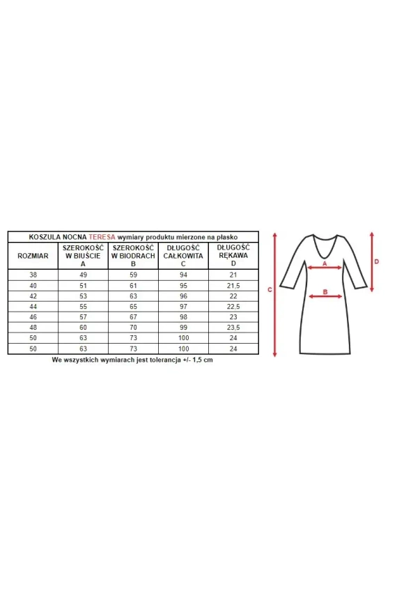 6352 Teresa koszula nocna rozpinana Mewa różowy 