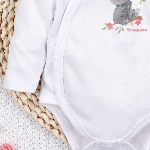 ABN-5632 Bawełniane body kopertowe Słodka Koala Nini organic 100% PL produkcja