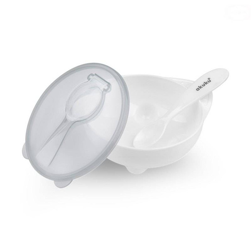 ALA0424 Miseczka z łyżeczką Akuku white 
