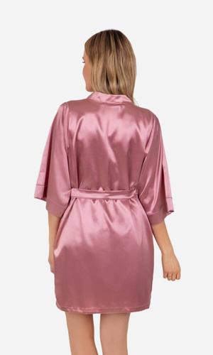Vesna Szlafrok damski satynowy ByShelly - brudny róż