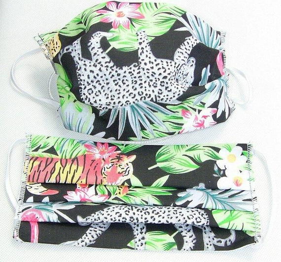 Maseczka dwuwarstwowa Karo - 178b liście zielone