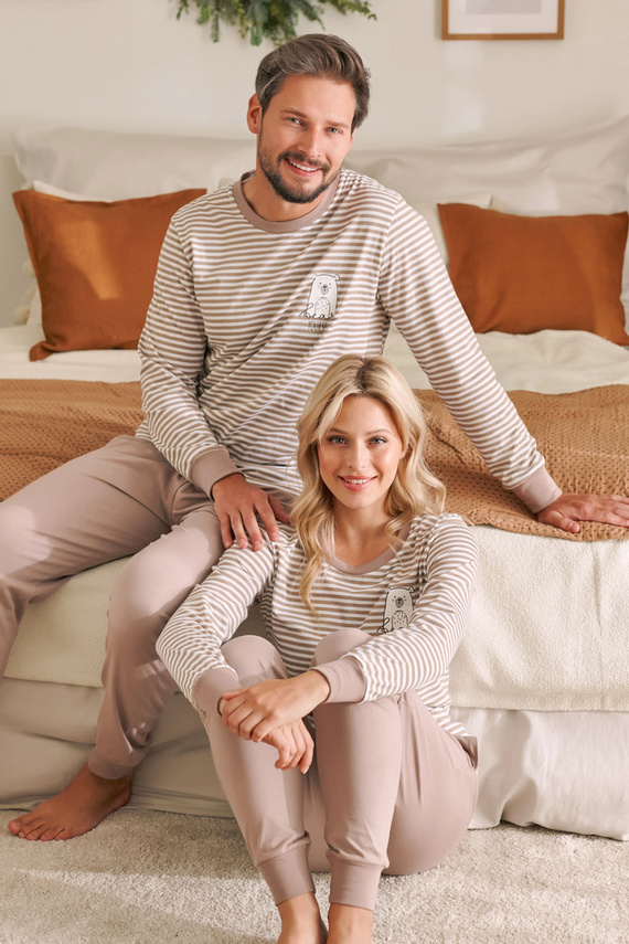 4530 "Bear" Piżama Męska Doctor Nap - beige