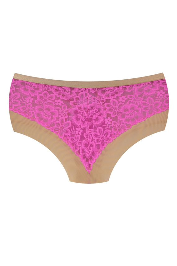 Mediolano Crazy Pink 19249 Figi Pełne Koronkowe Beżowo-Różowe
