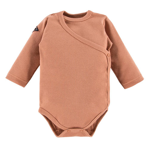 Jump Body rozpinane z długim rękawem prążkowane Eevi - beżowy