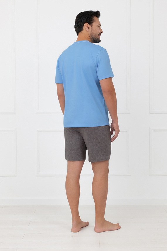 Piżama męska Active Italian Fashion bawełniana rower krótka- niebieski