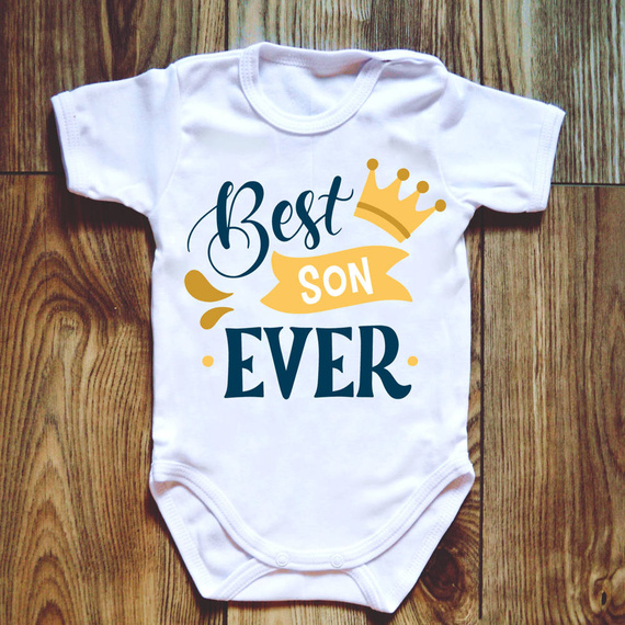 "BEST SON" Body krótki rękaw Moocha biały