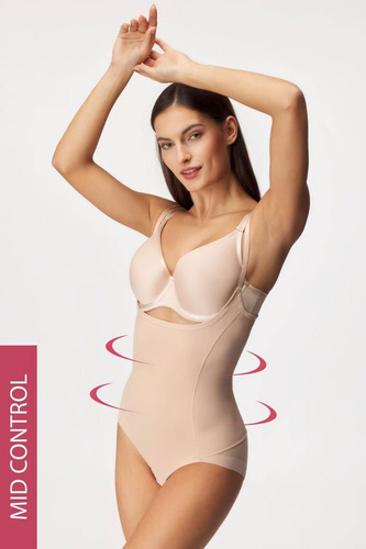 Body modelujące otwarty biust 19621 Ysabel Mora wyszczuplające nude