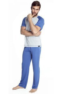 6086 Vistex piżama męska James Bradley szary/jeans