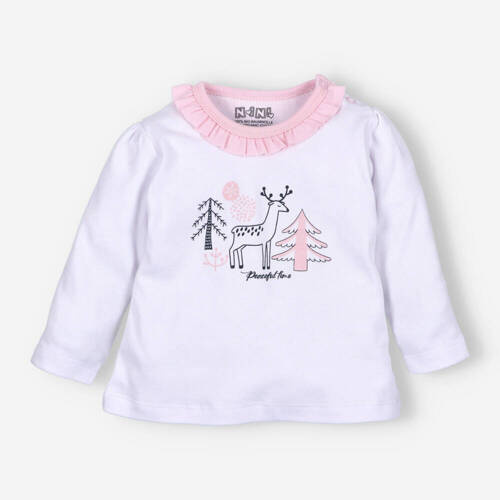 ABN-4454/BIA Jelonki Bluzka z bawełny organicznej Nini biały