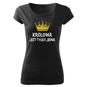 "KRÓLOWA jest tylko jedna!" koszulka damska Moocha czarny