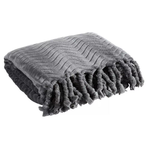 Emma Koc narzuta z frędzlami Eurofirany stalowy