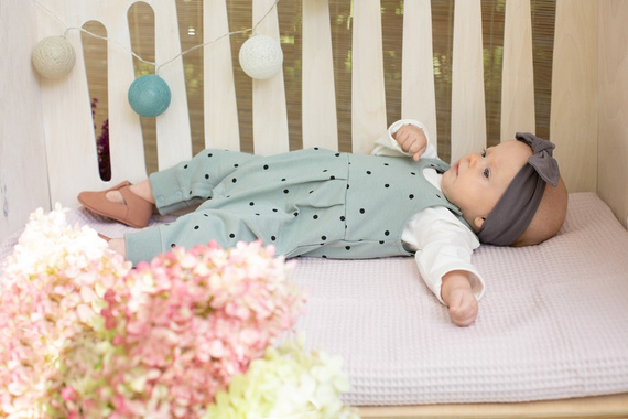 Tres Bien Ogrodniczki dla dziewczynki Pinokio - mięta druk