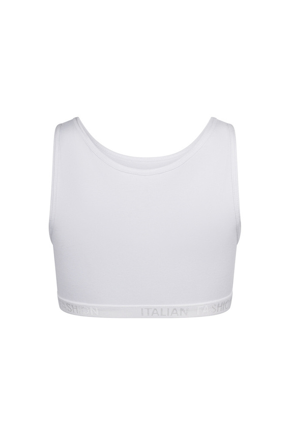 Nikola Stanik dziewczęcy, szerokie ramiączko Italian Fashion- biały