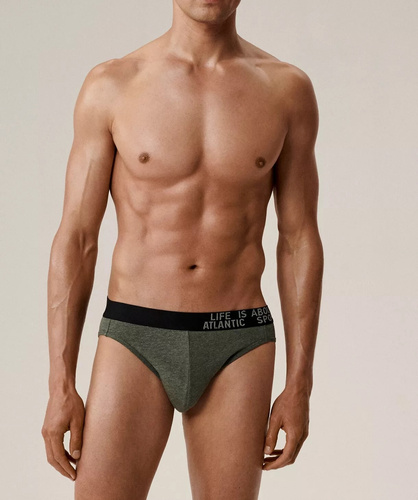 Slipy męskie Atlantic 3MP-209/25 	zielony-bordowy-niebieski – bawełna, 3-pak, klasyczny krój