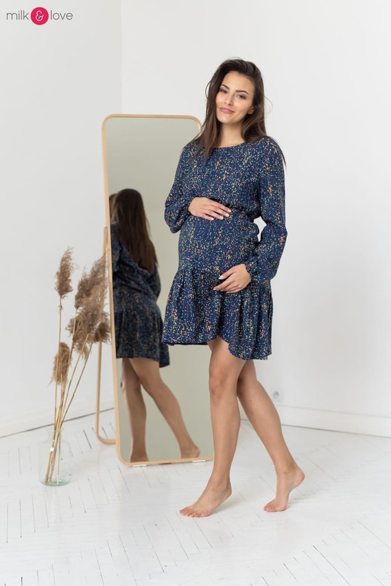 Lovely Dress sukienka ciążowa i do karmienia Milk&Love granatowa w print