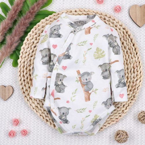 ABN-5631 Bawełniane body kopertowe Słodka Koala Nini organic 100% PL produkcja