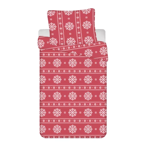 Christmas Pościel świąteczna Jerry Fabrics – czerwona w białe śnieżki, 100% bawełna