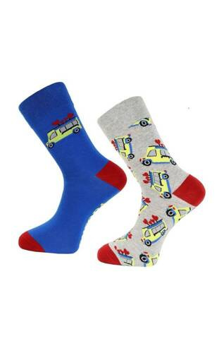 CMLW350-019/2  Skarpety męskie Walentynki   Moraj -niebieski szary