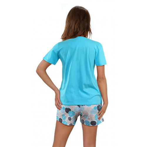 2498/09 Piżama damska Sesto Senso turkusowy koła