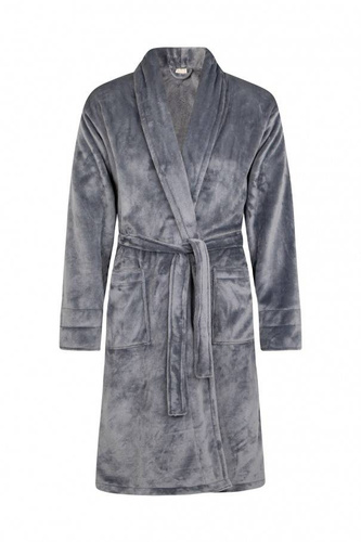 Mąż + Korona Szlafrok męski polarowy ByShelly - grafitowy/srebrny