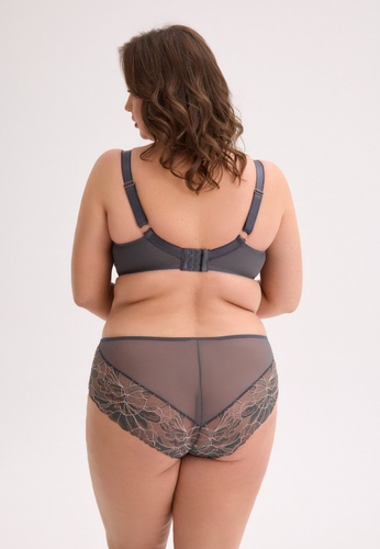 BS 1318 Priya Biustonosz Gaia – półusztywniany maxi, grafitowo-różowy, elegancki i komfortowy