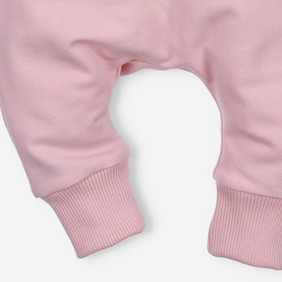 ABN-4518/PUR Spodnie dresowe z bawełny organicznej Nini pudrowy róż