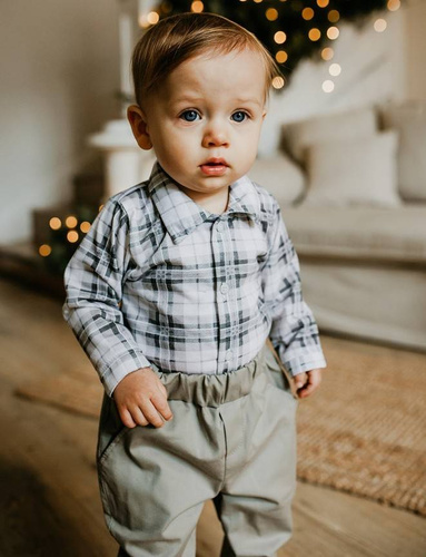 Ceremony Body z kołnierzykiem Eevi - szary kratka