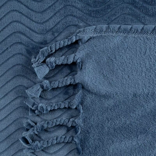 Emma Koc narzuta z frędzlami Eurofirany granatowy