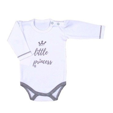 Body z długim rękawem "LITTLE PRINCESS" Terjan białe