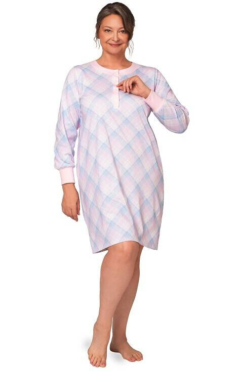 257 Agata III Koszula nocna Interlock Martel - różowa