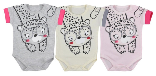 Body niemowlęce krótki rękaw "SARA" Koala- szare