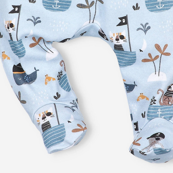 ABN-5013/MOR Piraci Półśpiochy z bawełny organicznej Nini druk