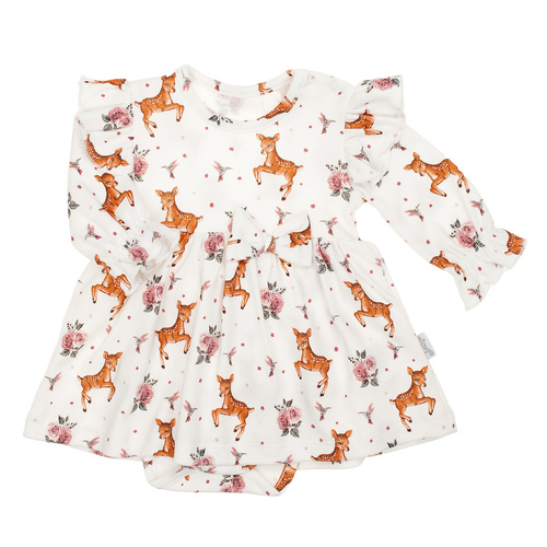 216159 Lala – sukienko-body Nicol, bawełna, długi rękaw, jelonki