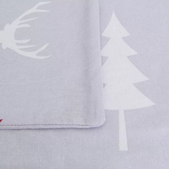 31508/1 Pościel flanelowa świąteczna gwiazdki drzewa Darymex szary