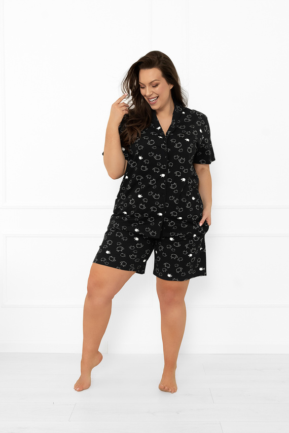 Piżama damska Bonnie – krótki rękaw, krótkie spodnie, bawełna MEGA SOFT Italian Fashion  