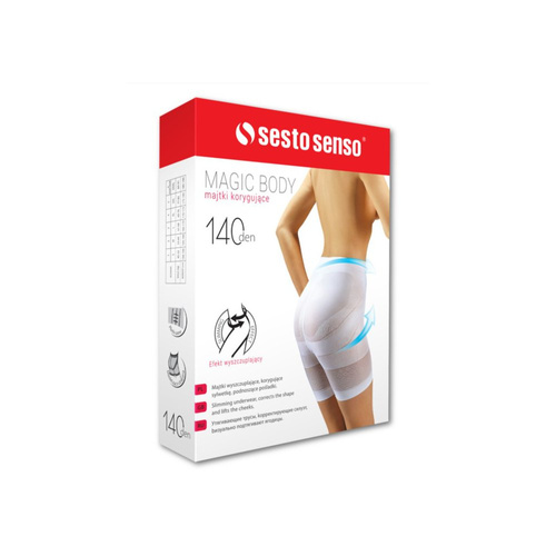 Magic Body Szorty push up bezszwowe wyszczuplające Sesto Senso biały