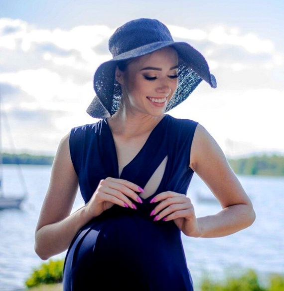 808 Sukienka bez rękawków do karmienia MIRACLE- granat