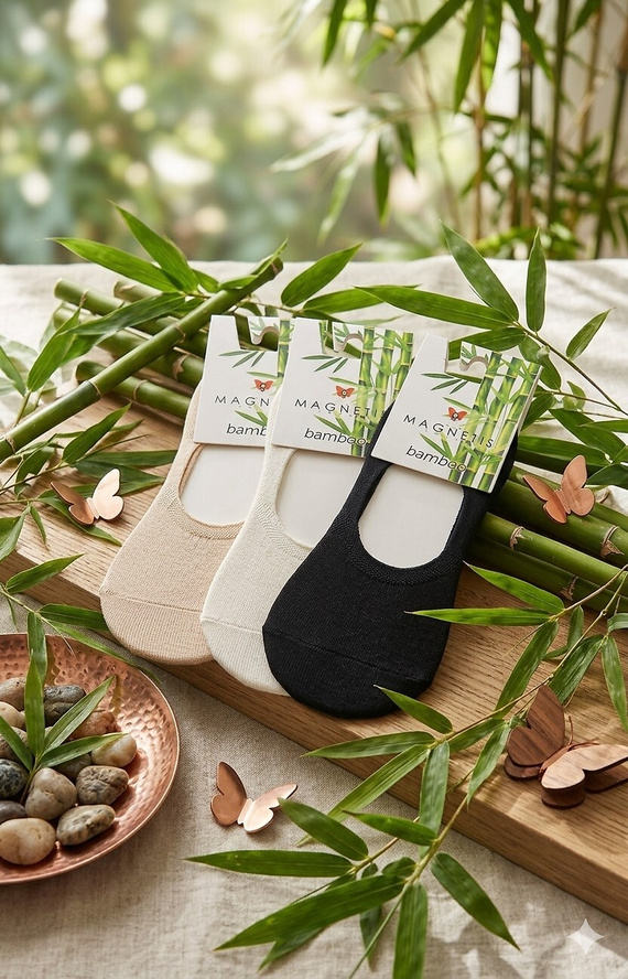 Stopki baleriny Bamboo Magnetis 251145 silikon cienkie komfort black