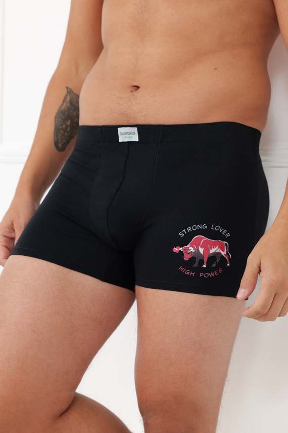 Bokserki męskie Fernando Italian Fashion bawełna elastan dopasowane-czarny