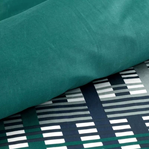 Nika 47 pościel satynowa liście Eurofirany turkusowy