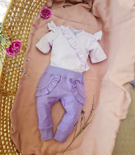 362F Calinka Body rozpinane z krótkim rękawem Marija - jasny fiolet