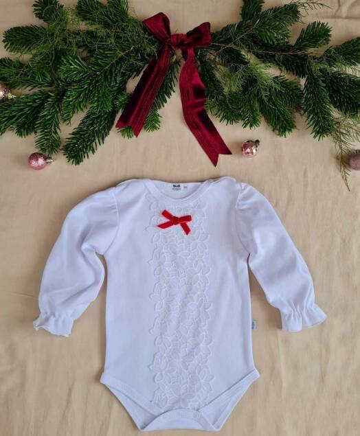 M071 La Bonita Body z koronką długi rękaw Marija - biały