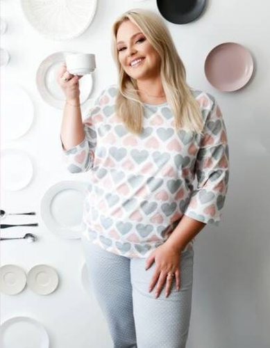 6304 Kelly Piżama damska Mewa szara