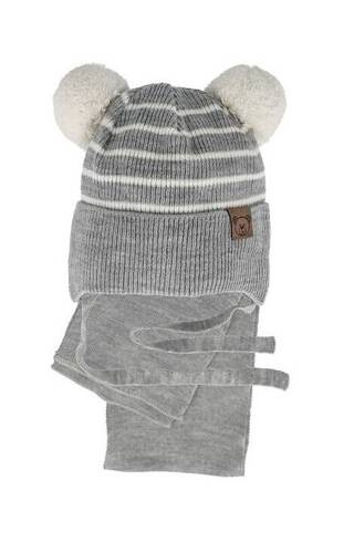 48-317 Komplet czapka+szalik AJS szary