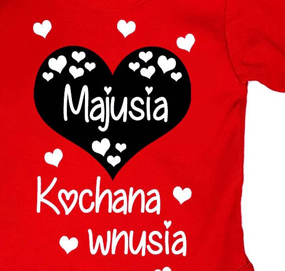 "KOCHANA WNUSIA z imieniem" Body długi rękaw Moocha biały