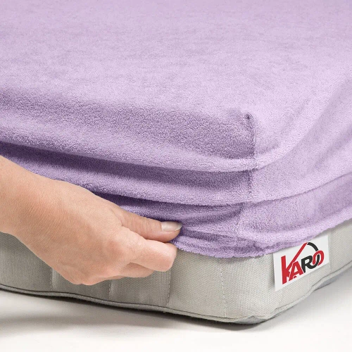 Prześcieradło frotte z gumką KARO - wrzos