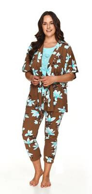 2715 Szlafrok damski bawełniany Marija Taro - brązowy