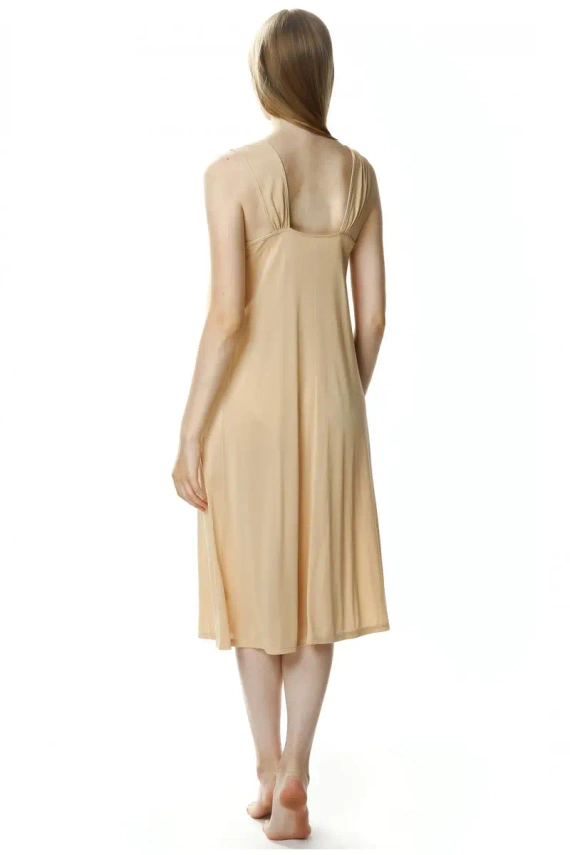 4114 Róża halka koszula nocna damska Mewa beżowy 