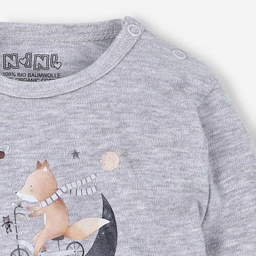 Space Tour Bluzka z bawełny organicznej Nini szary